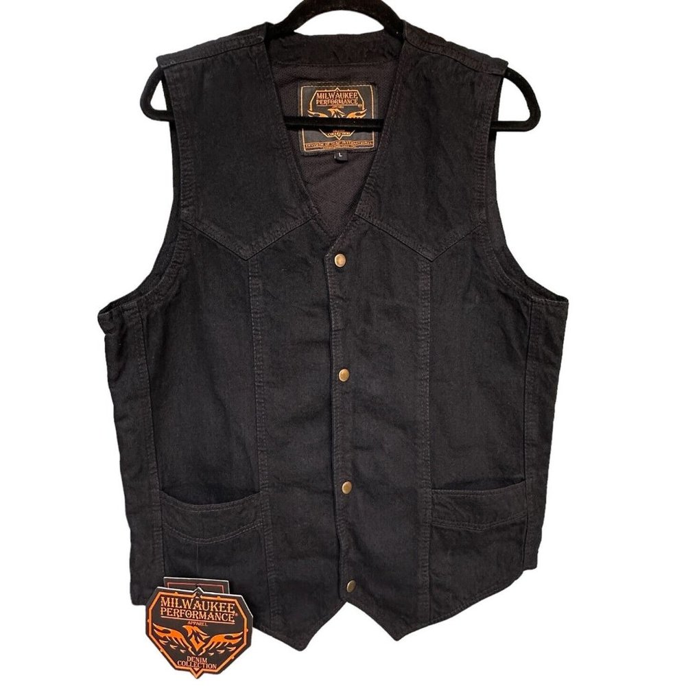 Milwaukee Performance Vest Mens Size L Black Denim Conceal Carry Pocket NWT